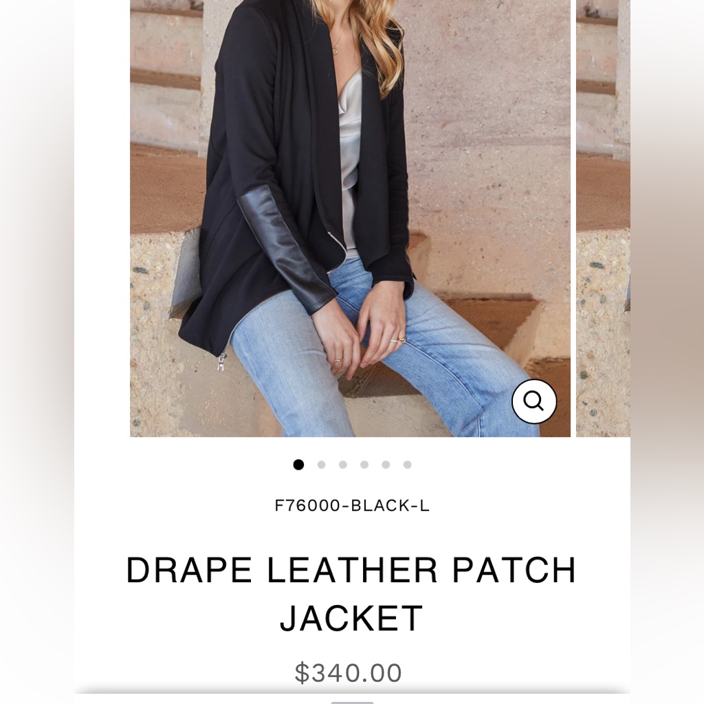Drape Leather Patch Jacket